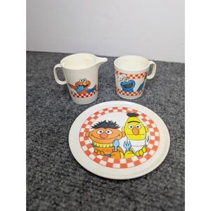 3 Vintage Chilton- Globe Inc.‎ Muppets Sesame Street Kitchen Pitcher Cup & Plate